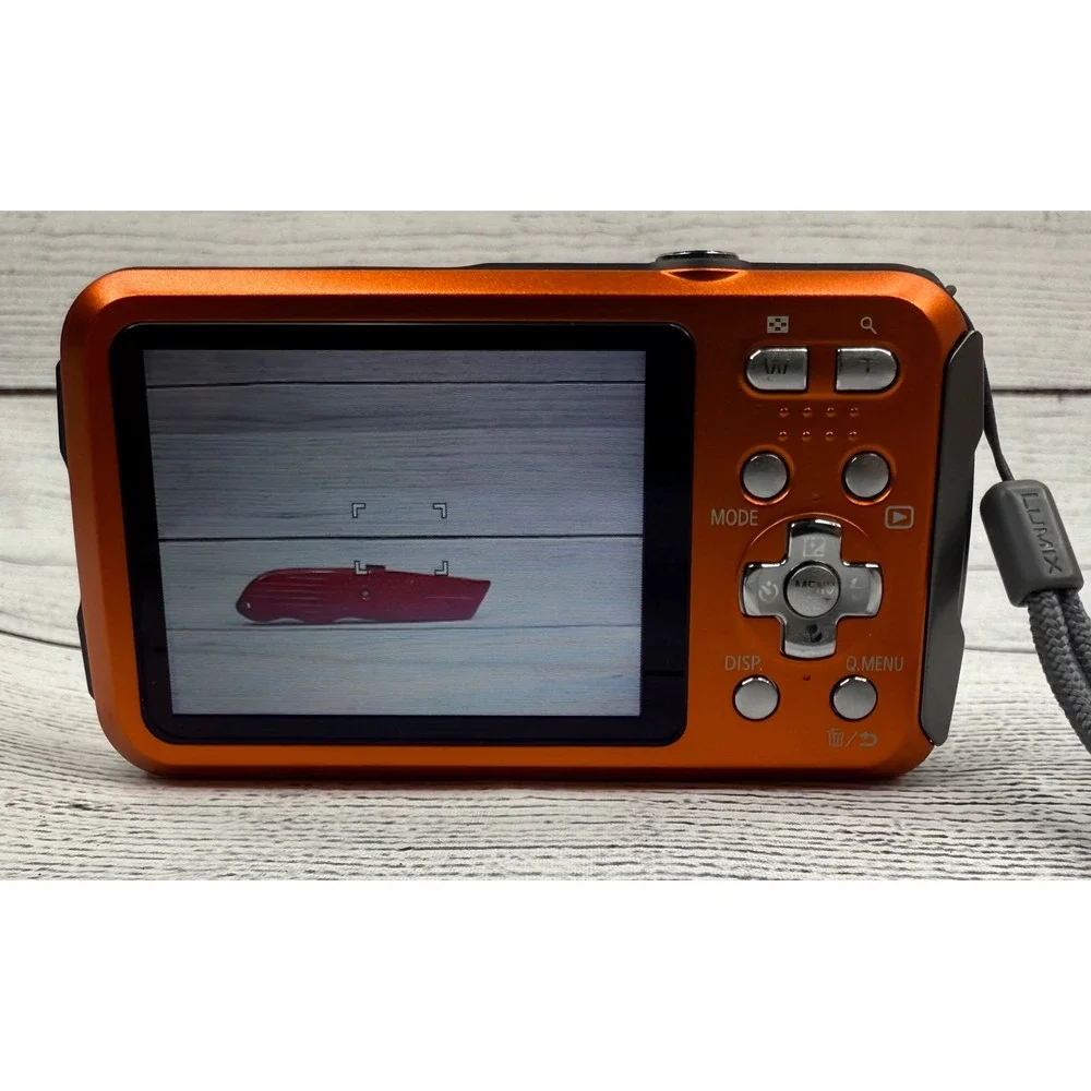 Panasonic Lumix DMC TS25 Orange Waterproof 16.1 MP Digital‎ Camera 64GB SD Card